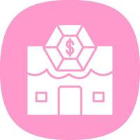 Pawn Shop Glyph Curve Icon Design vector