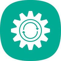 Repeat Glyph Curve Icon Design vector