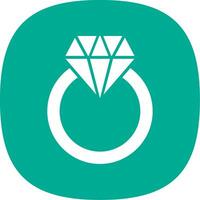 Diamond Ring Glyph Curve Icon Design vector