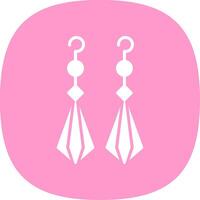 Earrings Glyph Curve Icon Design vector