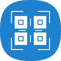 Qr Code Glyph Curve Icon Design vector