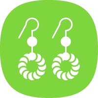 Earrings Glyph Curve Icon Design vector