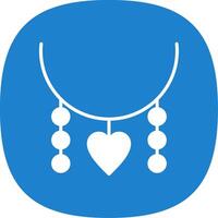 Necklace Glyph Curve Icon Design vector