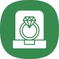Diamond Ring Glyph Curve Icon Design vector
