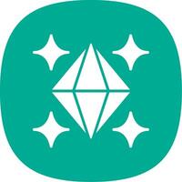 Crystal Glyph Curve Icon Design vector