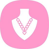 Pearl Necklace Glyph Curve Icon Design vector