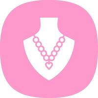 perla collar glifo curva icono diseño vector