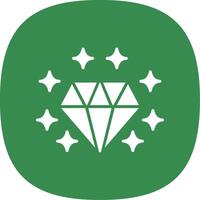 Gemstone Glyph Curve Icon Design vector