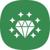 Gemstone Glyph Curve Icon Design vector