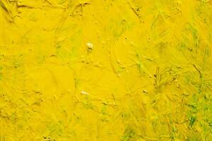 Sunny Yellow Abstract with Vintage Grunge Texture on Canvas. photo