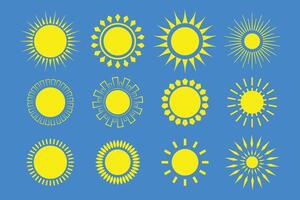 maravilloso conjunto de rayos de sol rayos icono diseño vector