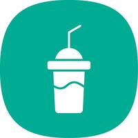 Milkshake Glyph Curve Icon Design vector