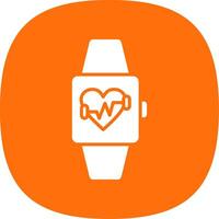 Fitness Watch Glyph Curve Icon Design vector