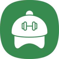 capitán gorra glifo curva icono diseño vector