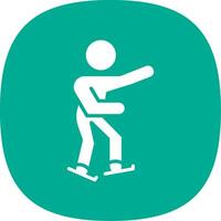 Skater Glyph Curve Icon Design vector