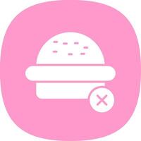 No Burger Glyph Curve Icon Design vector