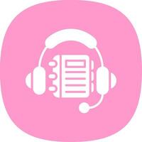 Listening Glyph Curve Icon Design vector