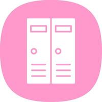 Lockers Glyph Curve Icon Design vector