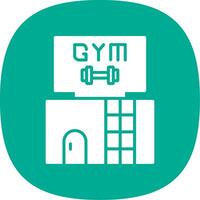 gimnasio glifo curva icono diseño vector