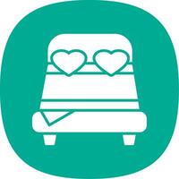 Double Bed Glyph Curve Icon Design vector