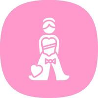 Bride Glyph Curve Icon Design vector