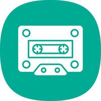 Cassette Glyph Curve Icon Design vector