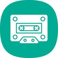 Cassette Glyph Curve Icon Design vector