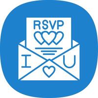 rsvp glifo curva icono diseño vector