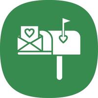 Mailbox Glyph Curve Icon Design vector