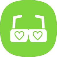 Heart Glasses Glyph Curve Icon Design vector
