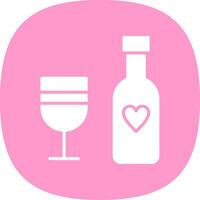Wine Bottle Glyph Curve Icon Design vector