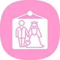 Wedding Photos Glyph Curve Icon Design vector