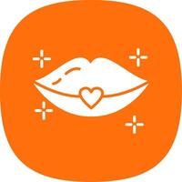 Lips Glyph Curve Icon Design vector