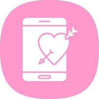 Cupid Glyph Curve Icon Design vector