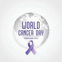 world cancer day event poster with ribbon design vector