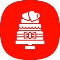 Wedding Cake Glyph Curve Icon Design vector