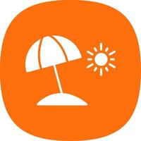 Beach Umbrella Glyph Curve Icon Design vector