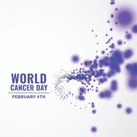 world cancer day concept poster with flying particles vector