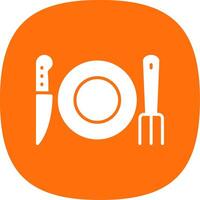 Fork Glyph Curve Icon Design vector