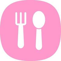 Spoon And Fork Glyph Curve Icon Design vector