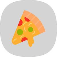 Pizza Slice Flat Curve Icon Design vector