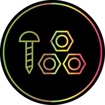 Nuts Line Gradient Due Color Icon Design vector