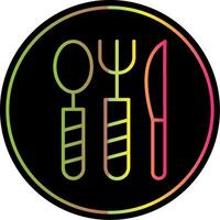 Cooking Utensils Line Gradient Due Color Icon Design vector