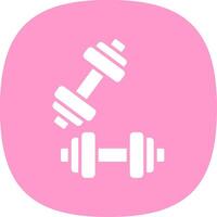 Dumbell Glyph Curve Icon Design vector