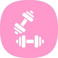 dumbell glifo curva icono diseño vector