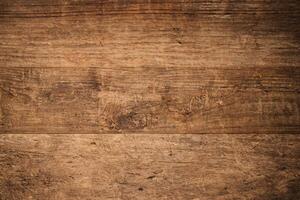 Rustic Charm, Top Down View of Aged Teak Wood Paneling on Vintage Grunge Background. photo