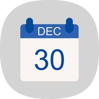 December Flat Curve Icon Design vector