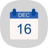 December Flat Curve Icon Design vector