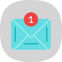 Email Flat Curve Icon Design vector
