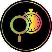 hora rastreo glifo debido color icono diseño vector